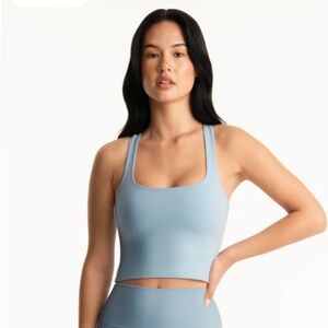Light Blue Scoop Neck Crop Tank and leggings- Women